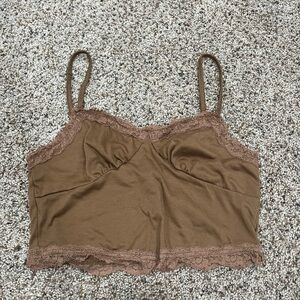 Brown Lace Trim Camisole